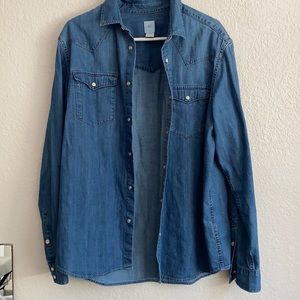 H&M Men’s Jean Jacket Flannel Button Up